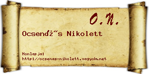 Ocsenás Nikolett névjegykártya