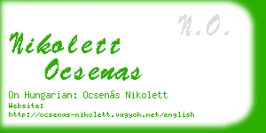 nikolett ocsenas business card